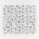 Bardiglio Light, Calacatta T Textured Hexagon 2 Marble Mosaics 10 3/8x12