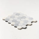 Bardiglio Light, Calacatta T Textured Hexagon 2 Marble Mosaics 10 3/8x12