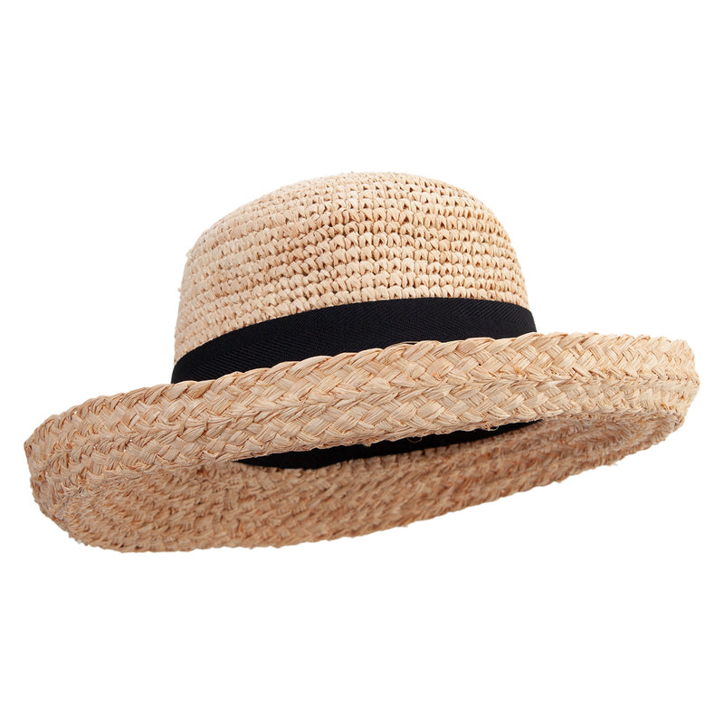 Women's Crochet Crown Braided Brim Hat