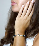 Agate Black and White Stretch Bracelet