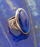 Agave Genuine Blue Lapis and Golden Ring
