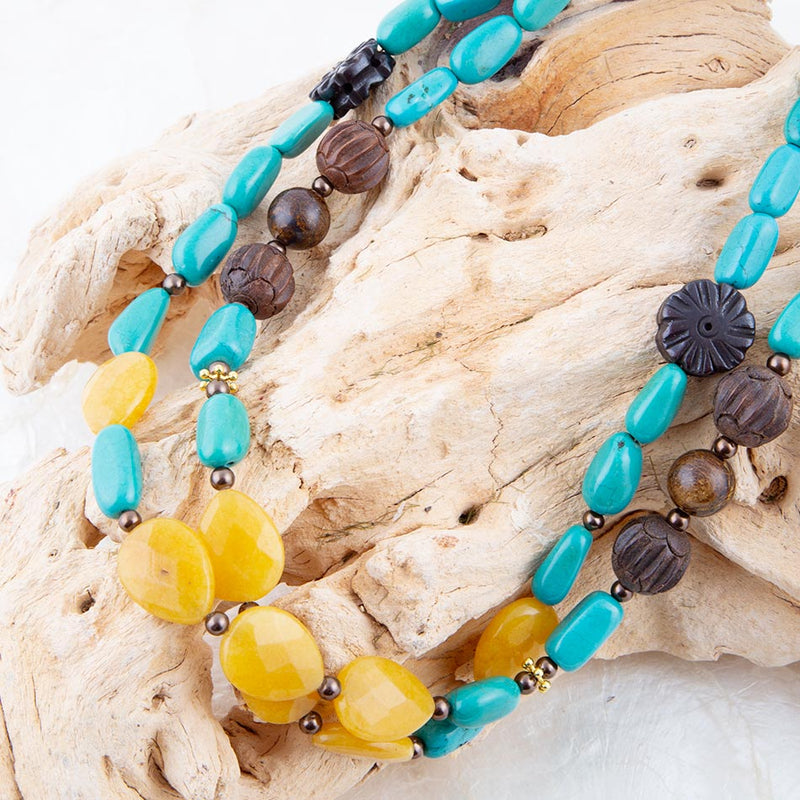 Agave Mixed Stone Statement Necklace