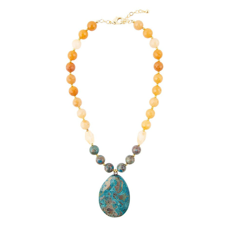Agave Swirled Jasper Pendant Necklace