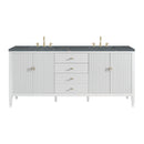 James Martin Myrrin 72" Double Bathroom Vanity, Bright White