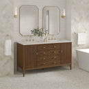 James Martin Myrrin 60" Double Bathroom Vanity, Mid-Century Walnut