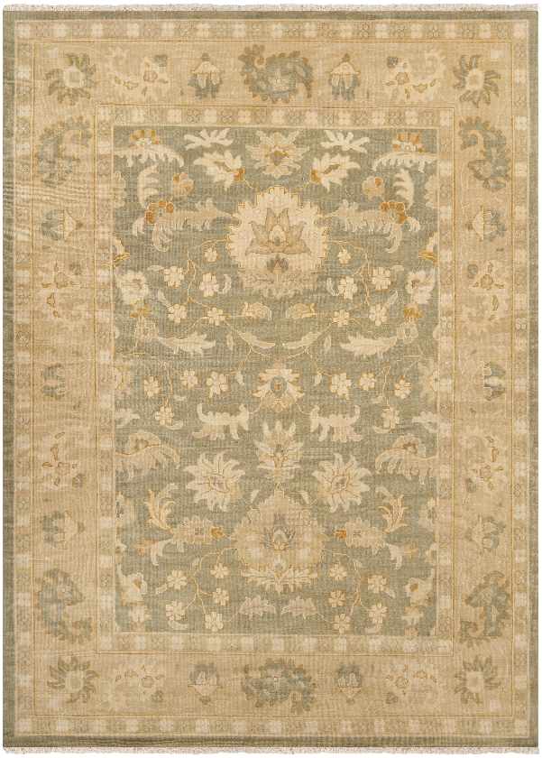 Overbiel Traditional Olive Area Rug