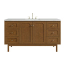 James Martin Laurent 60" Dual Mount Single Bathroom Vanity, Honey Oak