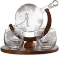 Etched World Decanter Whiskey Globe
