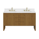 James Martin Hudson 60" Double Bathroom Vanity, Honey Oak