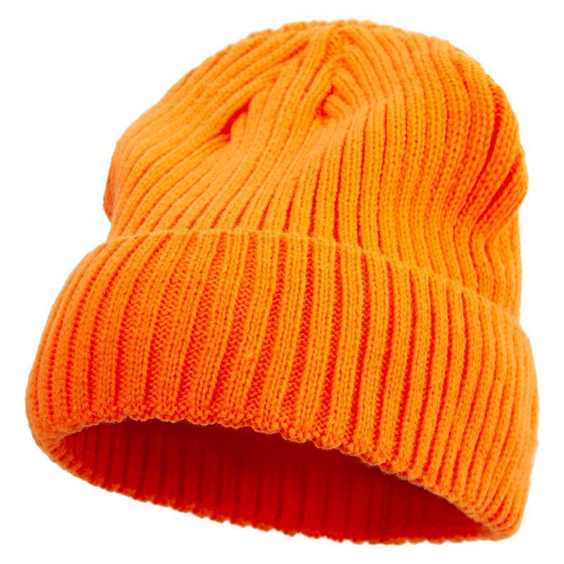 Rib Knit Cuff Long Beanie