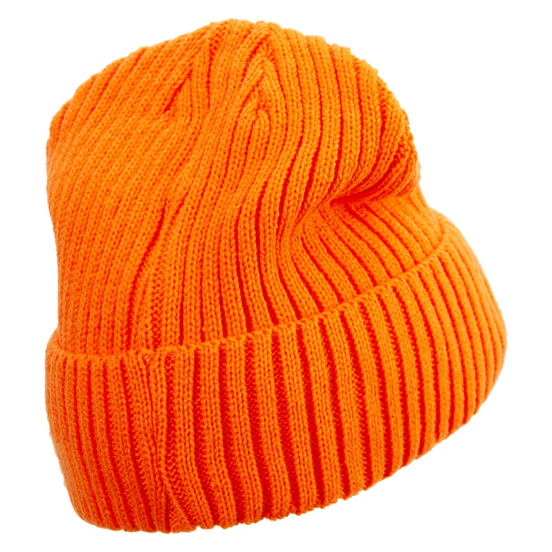 Rib Knit Cuff Long Beanie