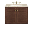 James Martin Amberly 30" Dual Mount Single Bathroom Vanity, Mid-Century Walnut