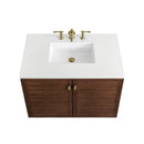James Martin Amberly 36" Dual Mount Single Bathroom Vanity, Mid-Century Walnut