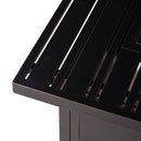 Aluminum 32-in Square Patio Fire Table Set with Swivel Rocking Chairs