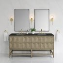 James Martin Emmeline 72" Double Bathroom Vanity, Pebble Oak