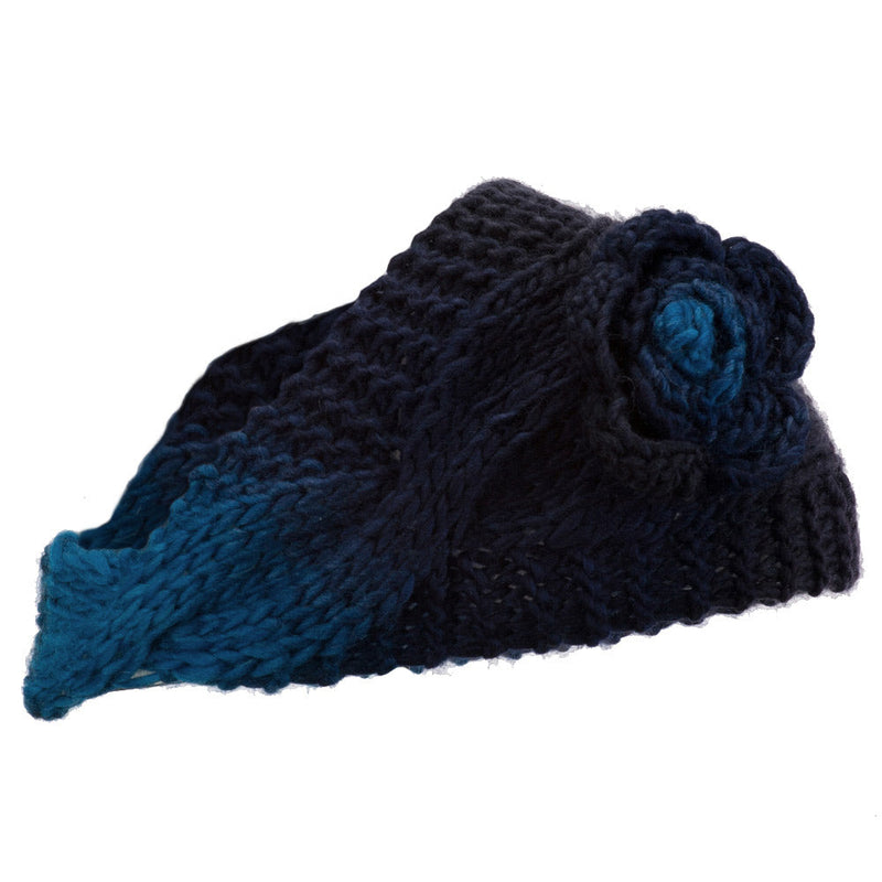 Flower Acrylic Knit Head Band for Ladies