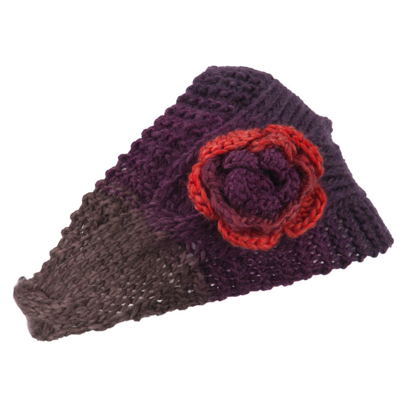 Flower Acrylic Knit Head Band for Ladies