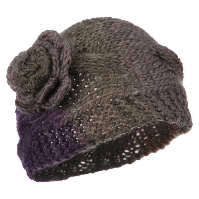 Flower Acrylic Knit Head Band for Ladies