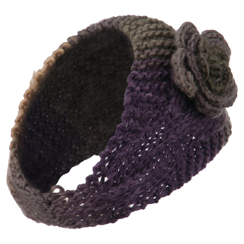 Flower Acrylic Knit Head Band for Ladies