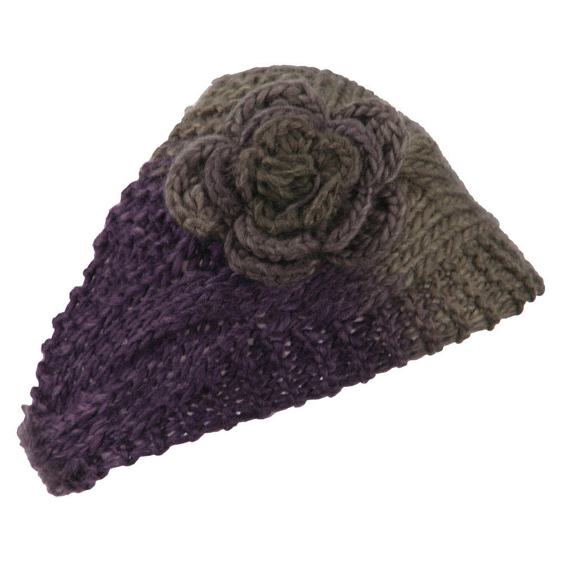 Flower Acrylic Knit Head Band for Ladies