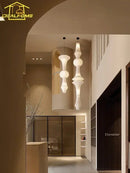 Akari-Style White Paper Wabi-Sabi Pendant Light