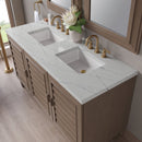 James Martin Portland 60" Double Bathroom Vanity, Whitewashed Walnut