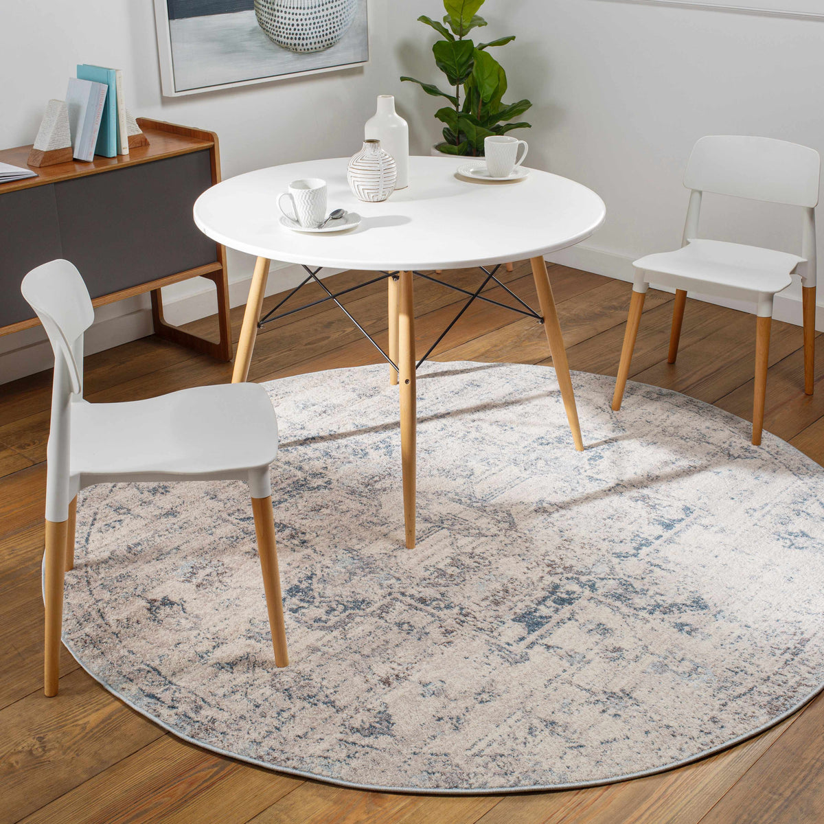 Orrick Area Rug, installed in a room