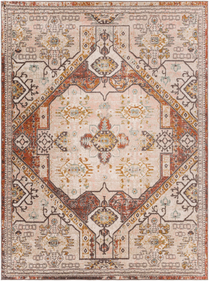 Yennora Brick Red Medallion Rug