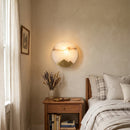 Alabaster Brass Wall Light