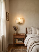 Alabaster Brass Wall Light
