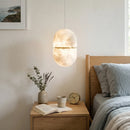 Alabaster Capsule Shaped Oval Pendant Lamp