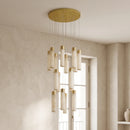 Alabaster Celestial Brass Cascade Chandelier