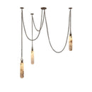 Alabaster Cylindrical Draped Chain Chandelier