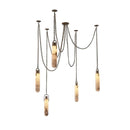 Alabaster Cylindrical Draped Chain Chandelier