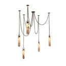 Alabaster Cylindrical Draped Chain Chandelier