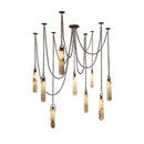 Alabaster Cylindrical Draped Chain Chandelier