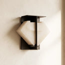 Alabaster Folded Halo Geometric Wall Sconce