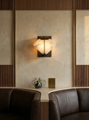 Alabaster Folded Halo Geometric Wall Sconce