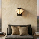 Alabaster Folded Halo Geometric Wall Sconce