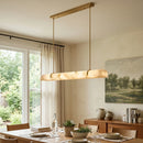 Alabaster Linear Brass Chandelier
