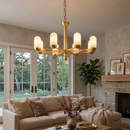 Alabaster Luxury Moonshade Brass Chandelier