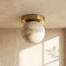 Alabaster Melange Brass Ceiling Light