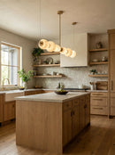 Alabaster Pebble Linear Chandelier