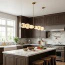 Alabaster Pebble Linear Chandelier