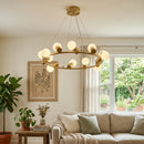 Alabaster Raechelle Brass Chandelier