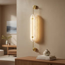 Alabaster Solvane Slender Oval Wall Sconce