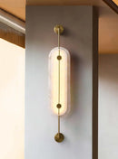 Alabaster Solvane Slender Oval Wall Sconce