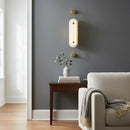 Alabaster Solvane Slender Oval Wall Sconce