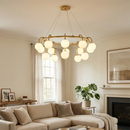 Alabaster Sphere Ring Chandelier