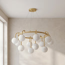 Alabaster Sphere Ring Chandelier
